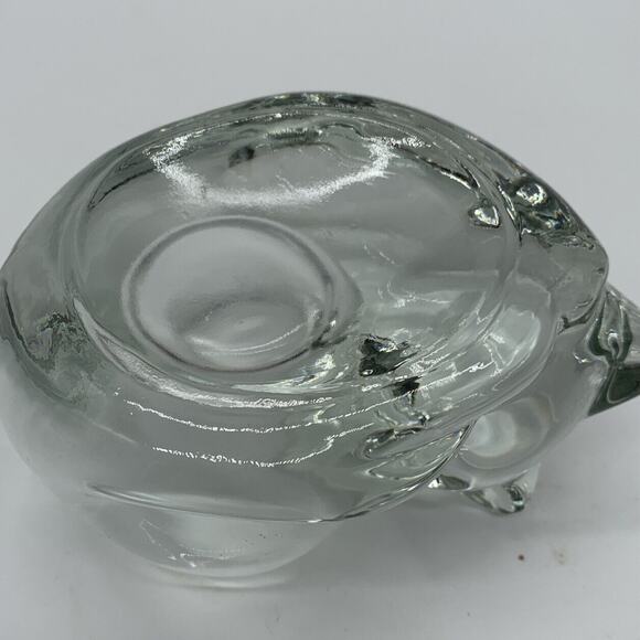 Vtg Indiana Glass Clear Sleeping Kitty Cat Votive Tealight Holder Paper Weight - Picture 6 of 11